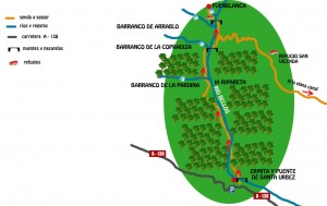 mapa ruta cascada de la fuenblanca